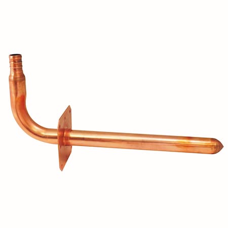Apollo 8 in. x 1/2 in. Copper PEX Barb Stub-Out 90-Degree Elbow with Flange APXSTUB8WE